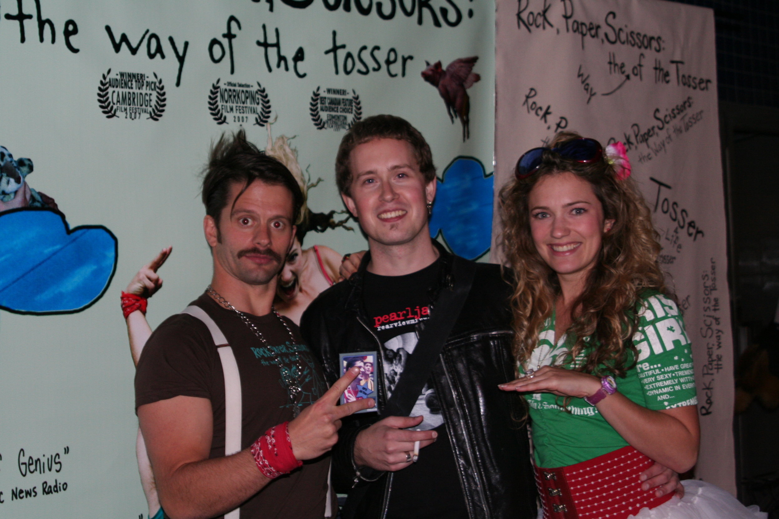 The Famous Tossing Trio on Red Carpet outside The Royal Theatre, Toronto.