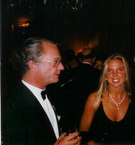 Princess Maja with His Royal Majesty, Carl Gustav, King of Sweden, at a Reception 2004
