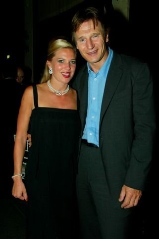 Princess Maja and Liam Neeson at a movie premiere.