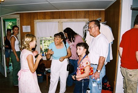 My blessing friends Marian, Jay and the lovely Nicola Cline trying to teach Skye McCole sign language.