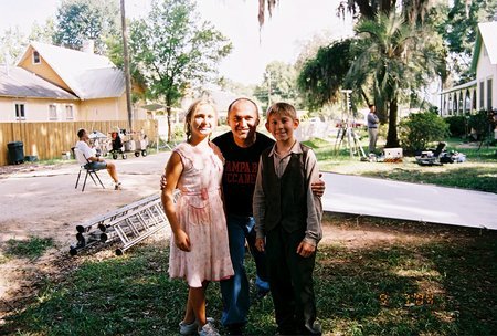 Skye McCole Bartusiak, Claudemir Oliveira & Erik Per Sullivan during shooting of Once Not Far From Home (July 7-10, 2004)