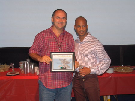 Claudemir receives first award (The Fort Lauderdale International Film Festival), at Cinema Paradiso. Jul 10, 2005.