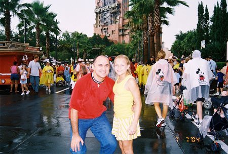 Claudemir Oliveira with Skye McCole Bartusiak having fun in the Tower of Terror. July 7, 2004.