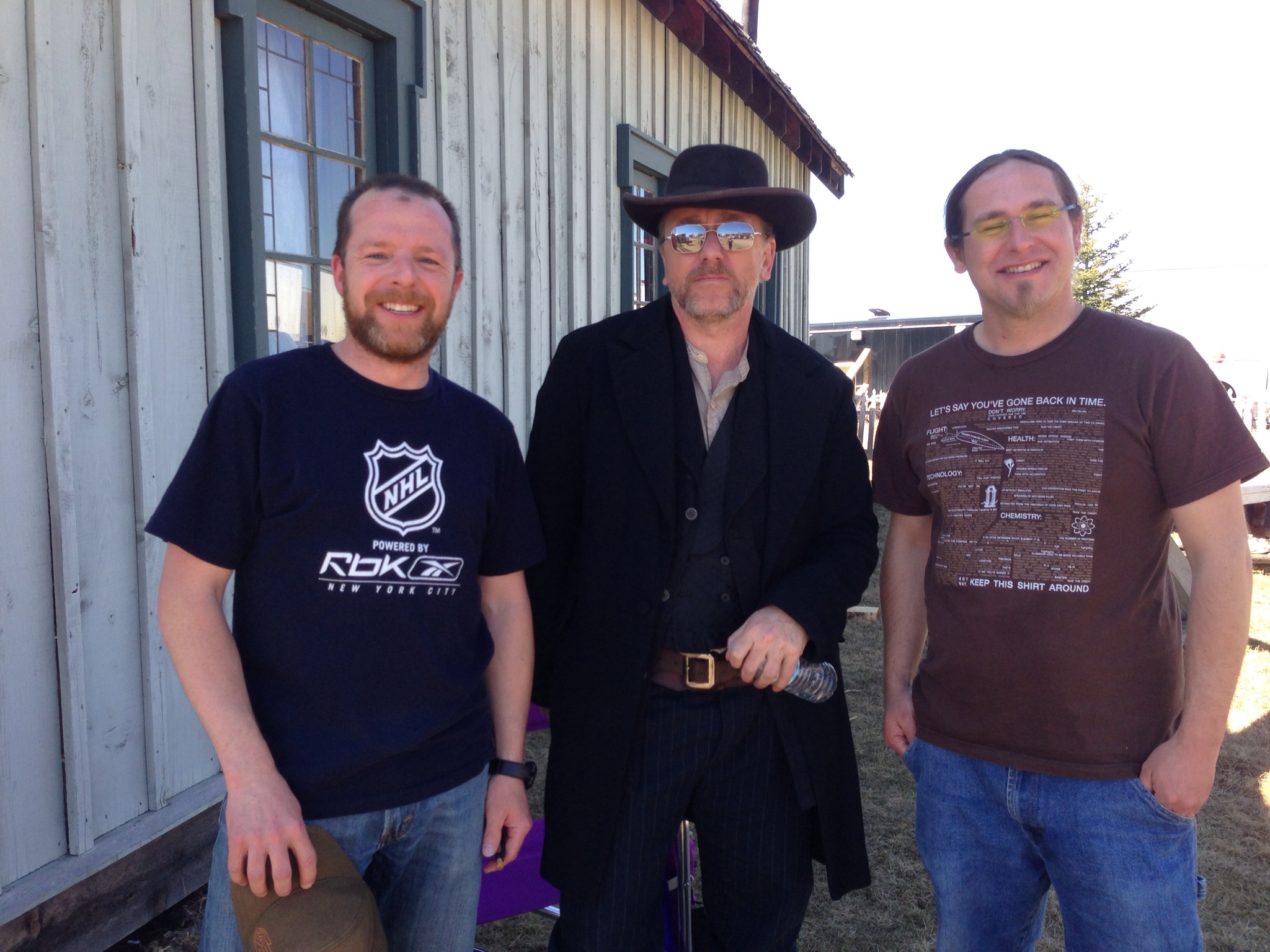 Gary Lorimer, Tim Roth, Garth Whelen on the set of Klondike. - May 2013