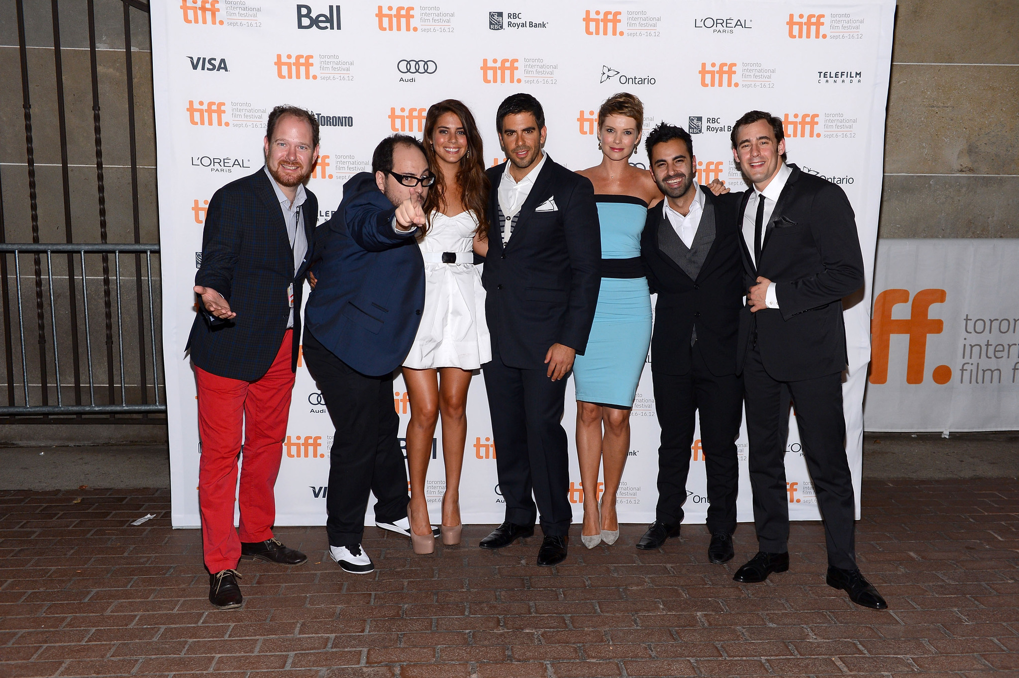 Andrea Osvárt, Eli Roth, Nicolás López, Ariel Levy, Matías López, Colin Geddes and Lorenza Izzo at event of Aftershock (2012)