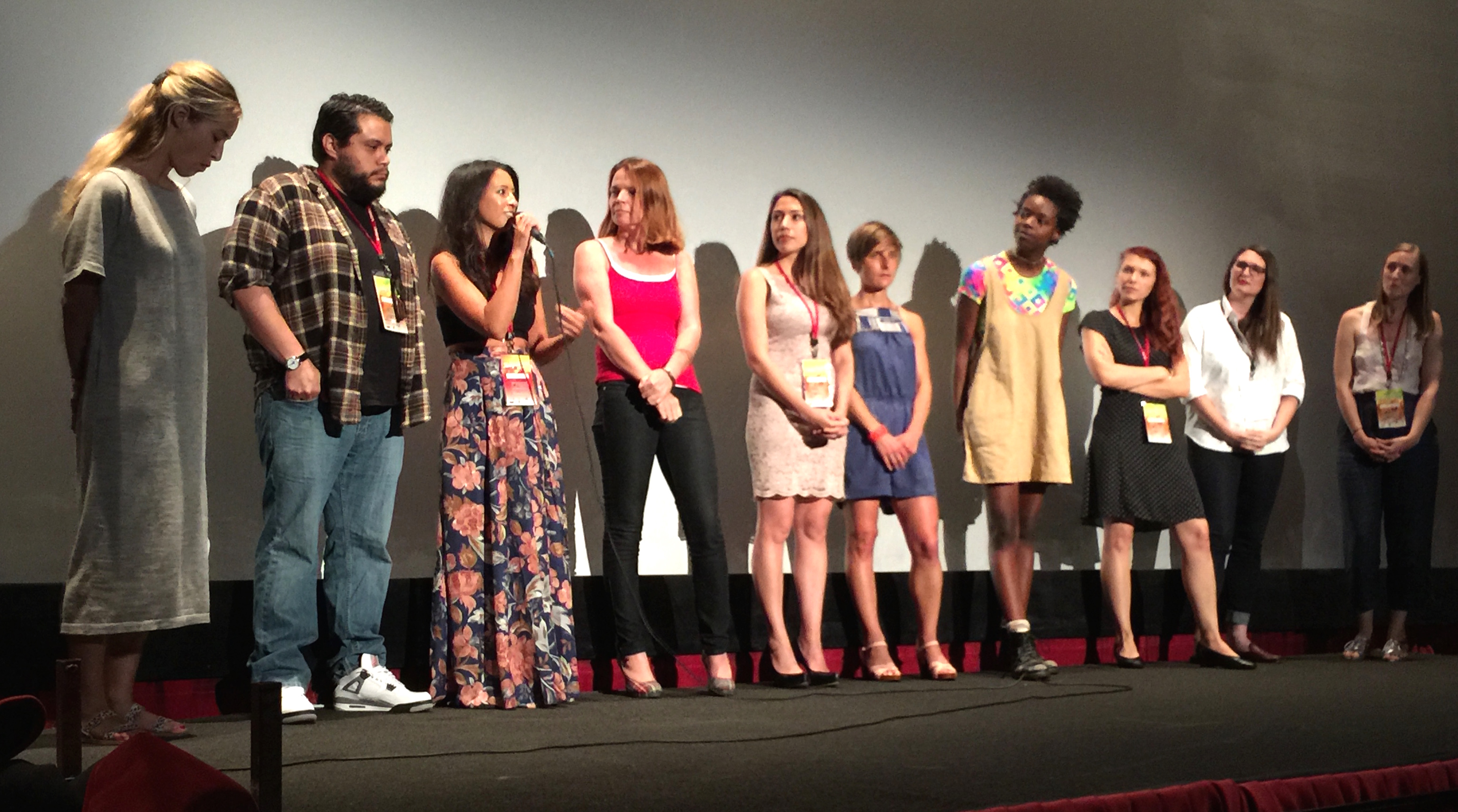 Helenna at the Q & A at the HollyShorts Film Festival screening block after the premiere of 