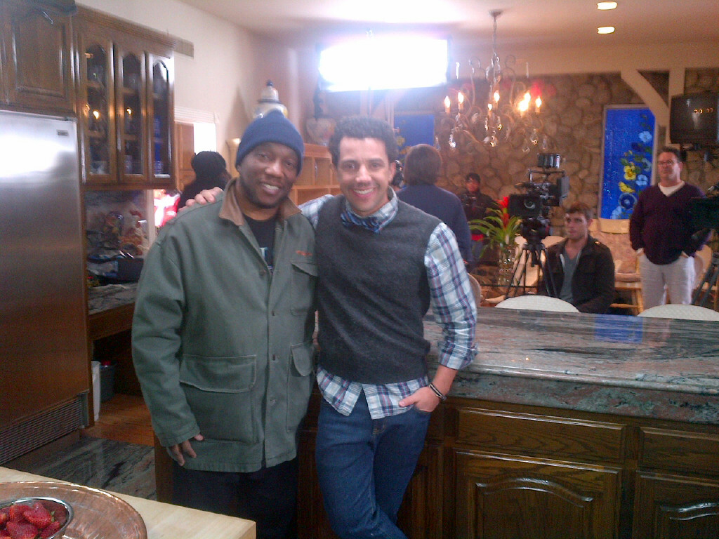On set of Trophy Wife with Writer and Director Michael Ajakwe Jr.
