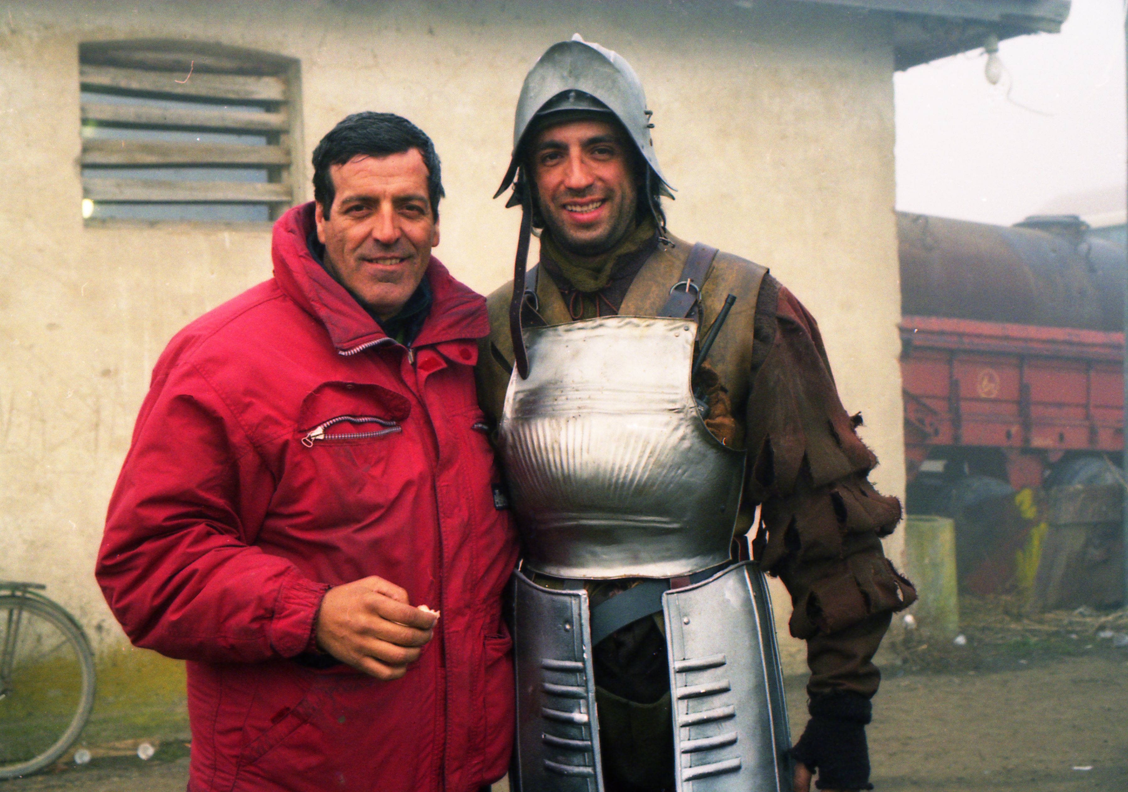 Stunt coordinator Angelo Ragusa and Krassimir Ivanoff on the set of The Profession of Arms by Ermanno Olmi