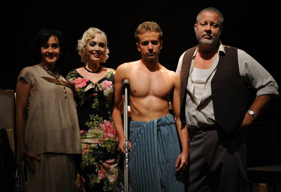 Gaby Eubank, Emily E. Low, Anton Troy, and John Lacy. Cat on a Hot Tin Roof at The Actors' Gang.