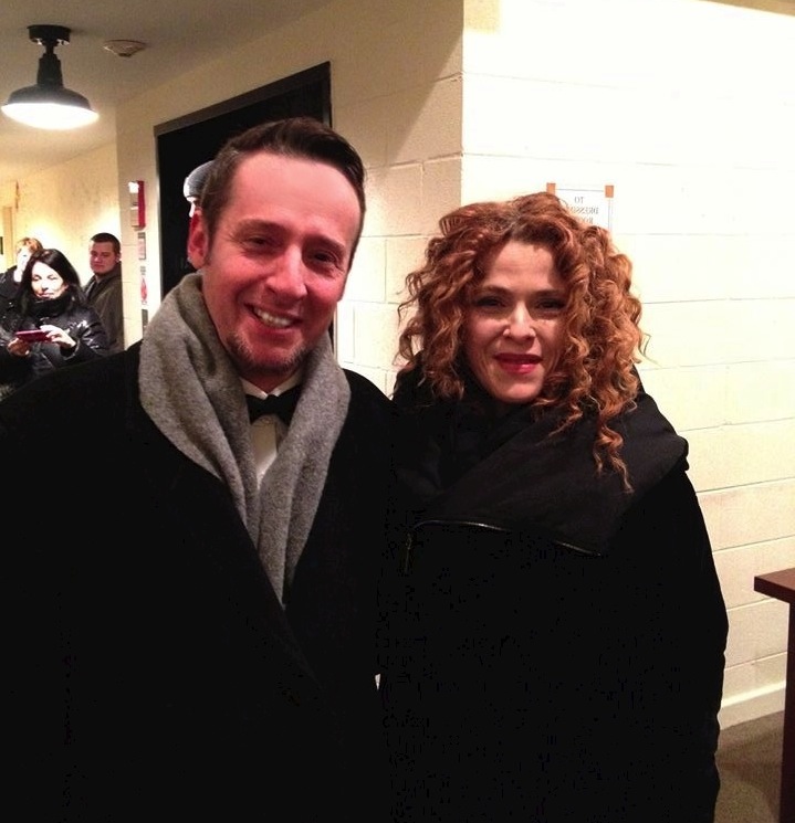 The talented and lovely Bernadette Peters and Jerod Howard, backstage.