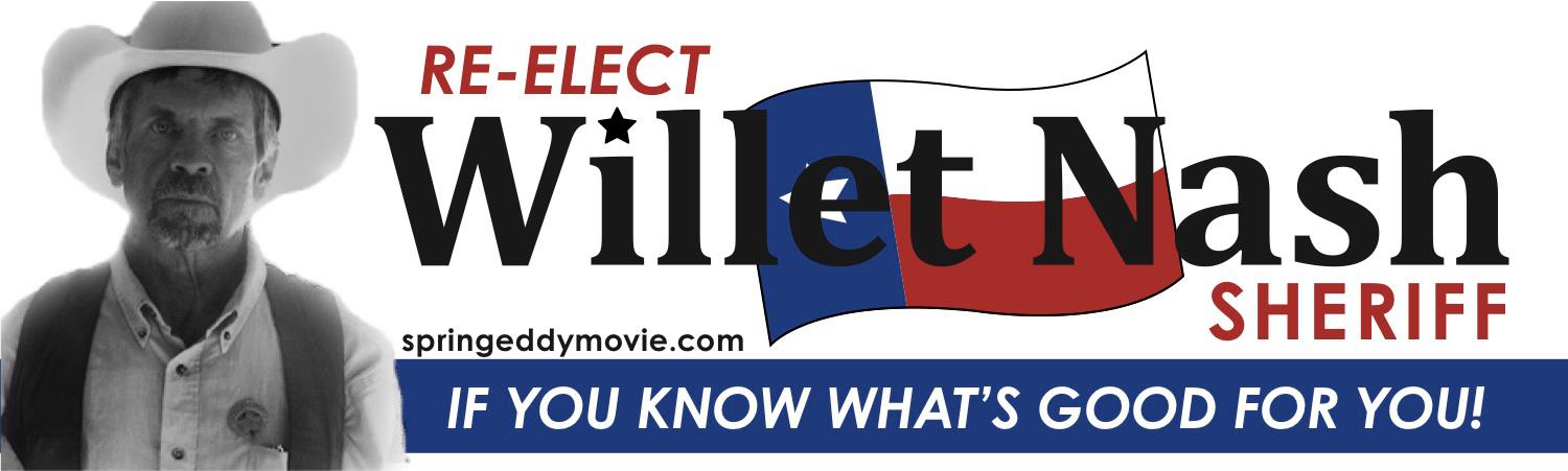 Sheriff Willet Nash bumper sticker from the feature film 