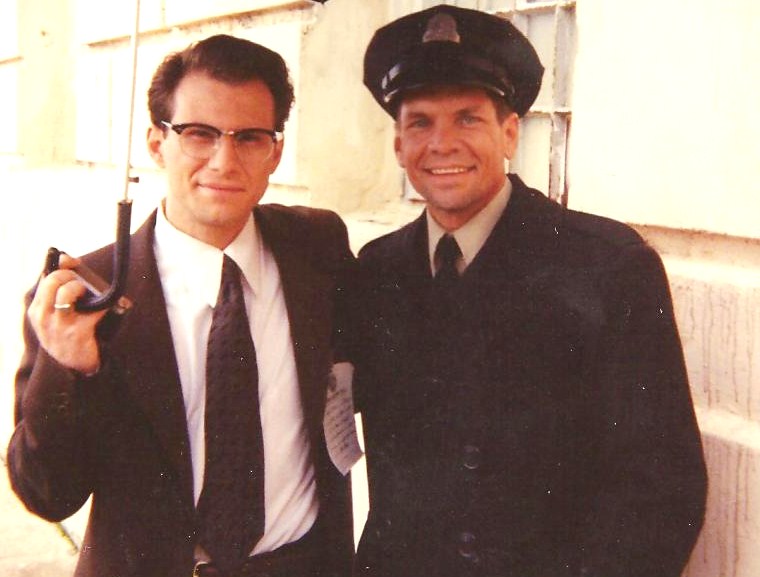 With Christian Slater on the set of 