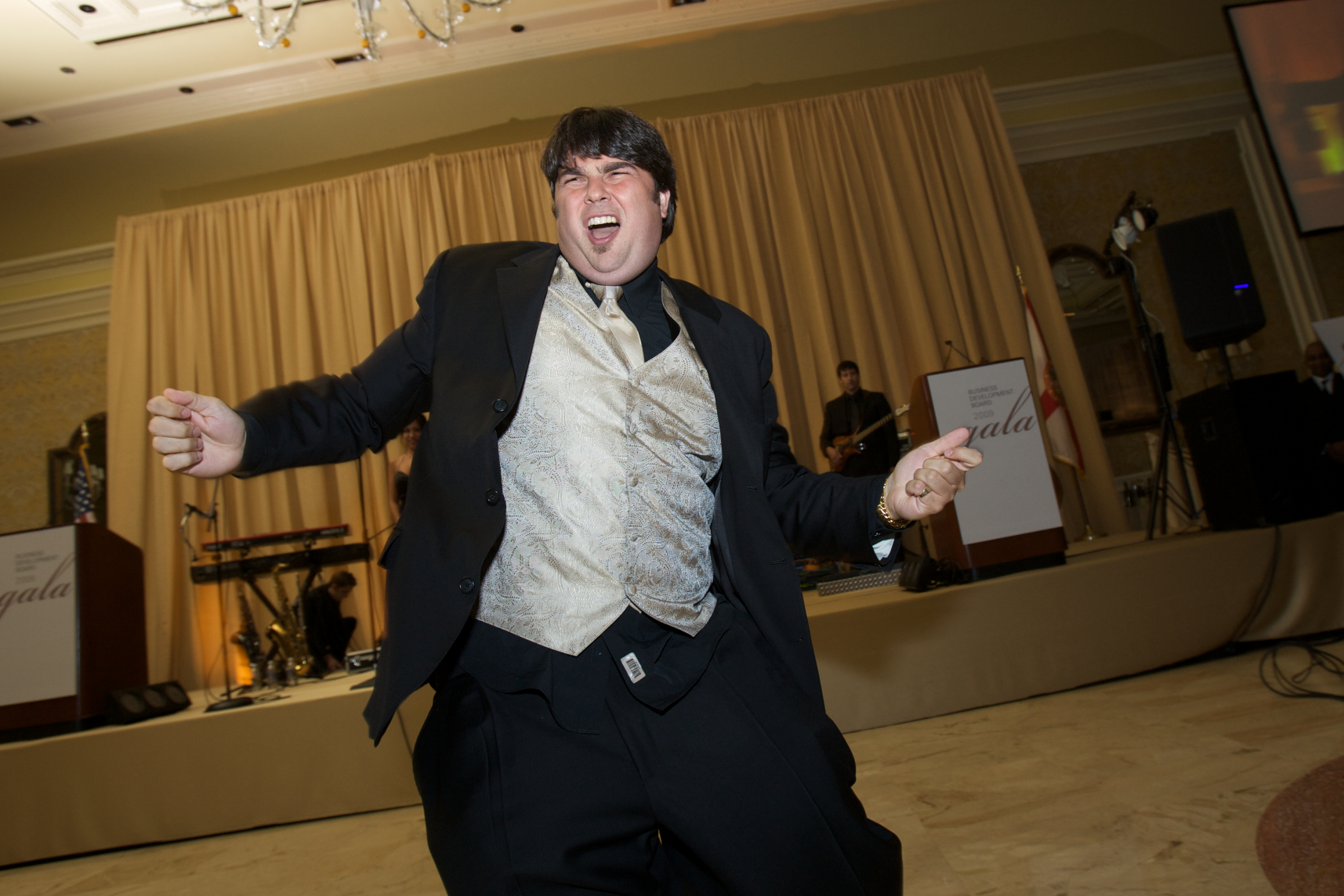 Arthur L. Bernstein dancing to Michael Jackson Thriller at the Breakers Hotel in Palm Beach for the Business Development Board Gala for a Dance Off