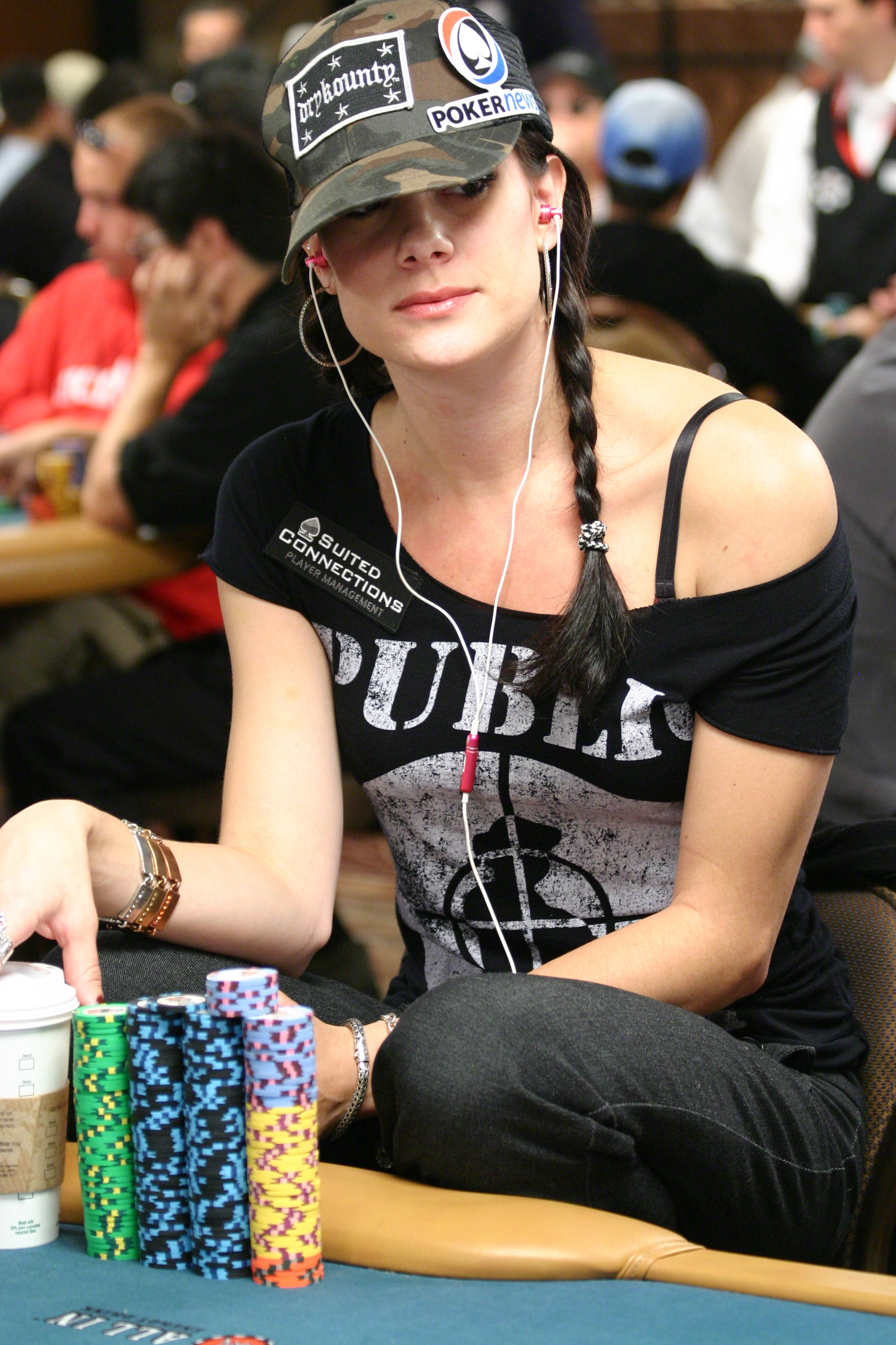 Tiffany Michelle, playing the 2008 World Series of Poker $10,000 Championship Event.