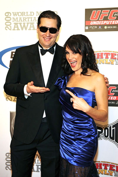 Award presentors Phil Hellmuth and Tiffany Michelle arrives at the 