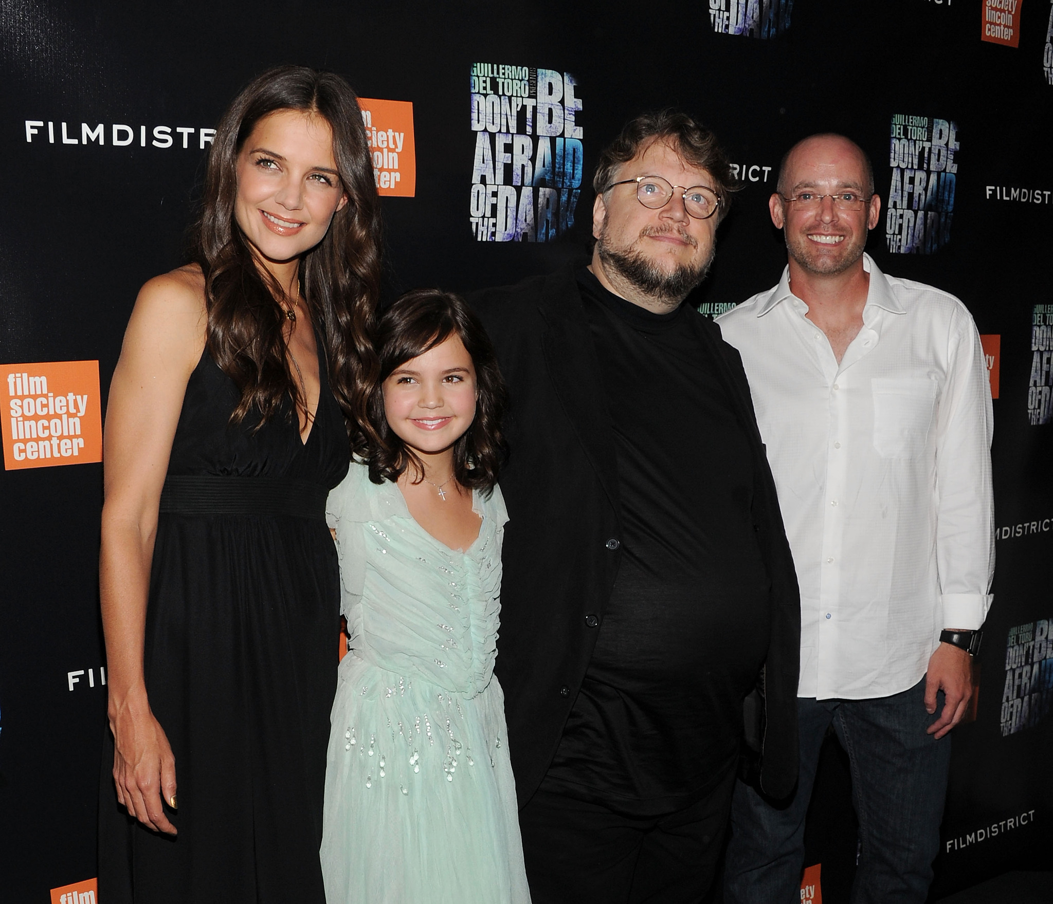 Katie Holmes, Guillermo del Toro, Bailee Madison and Troy Nixey at event of Nebijok tamsos (2010)