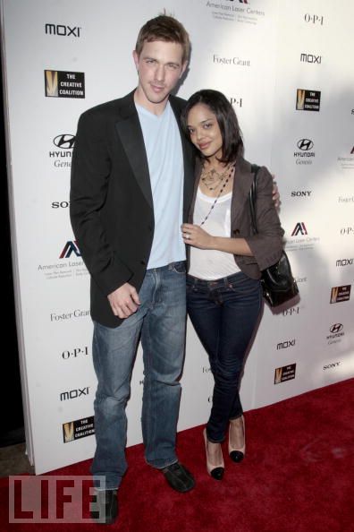 BEVERLY HILLS, CA - FEBRUARY 19: Steve Sandvoss and Tessa Thompson attends the Haven Oscar Suite at the Haven on February 19, 2009 in Beverly Hills, California.