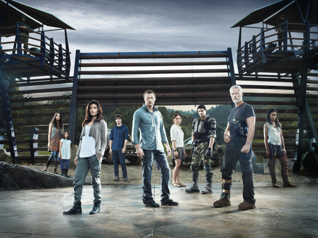 Still of Stephen Lang, Shelley Conn, Jason O'Mara, Mido Hamada, Allison Miller, Landon Liboiron and Naomi Scott in Terra Nova (2011)