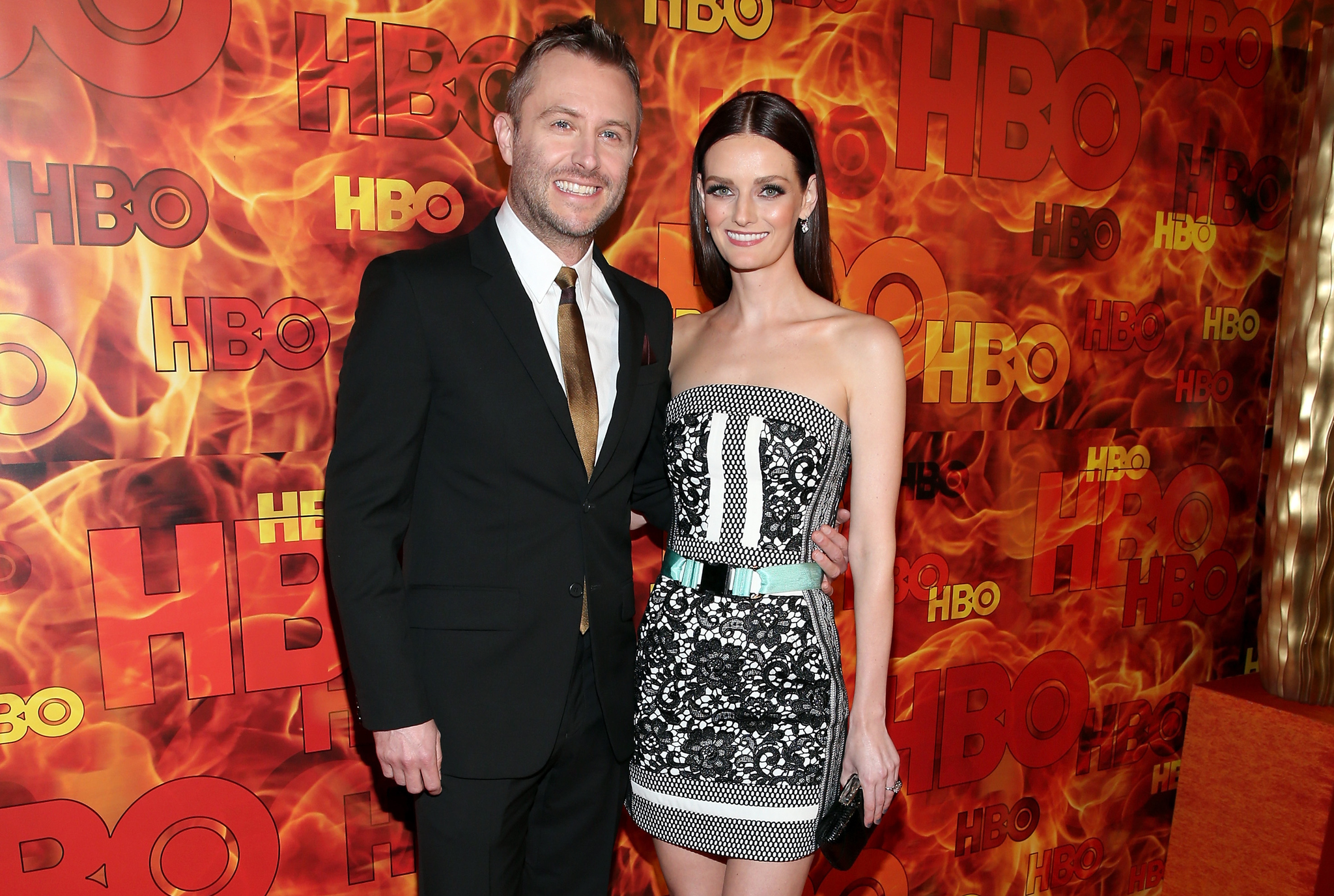 Chris Hardwick and Lydia Hearst at event of The 67th Primetime Emmy Awards (2015)