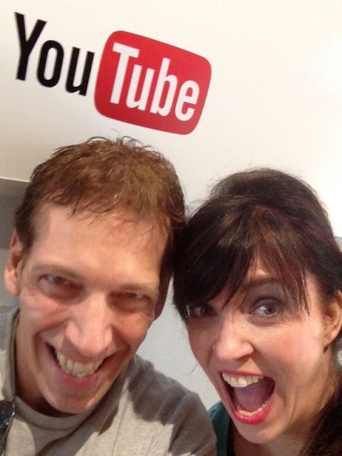 With actor and co-creator Carolyn Meyer at YouTube Space L.A., 1/11/14, after filming our first episode of 