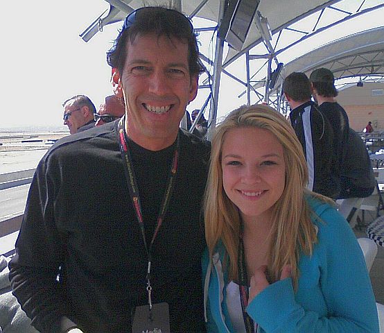With daughter Sammy at one of Level 5 Motorsports' races during filming of 