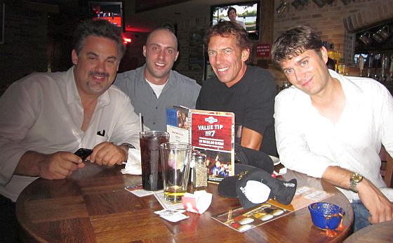 L to r, driving coach and racing consultant Ed Zabinksi, cinematographer Jeff Stiles, yours truly and DP Brian Bayerl after Kansas City premiere of 