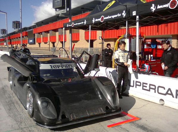 Legendary Level 5 Motorsports race driver Christophe Bouchut prepares for a practice run at Auto Club Speedway in Fontana, Ca., December 2009. I interviewed Christophe for six days and I'm still not sure what he said, but we laughed a lot.