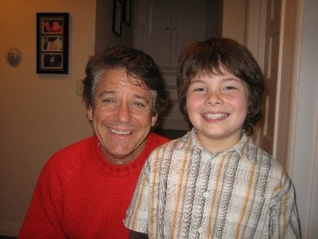 Anson Williams and Noah on the set of 