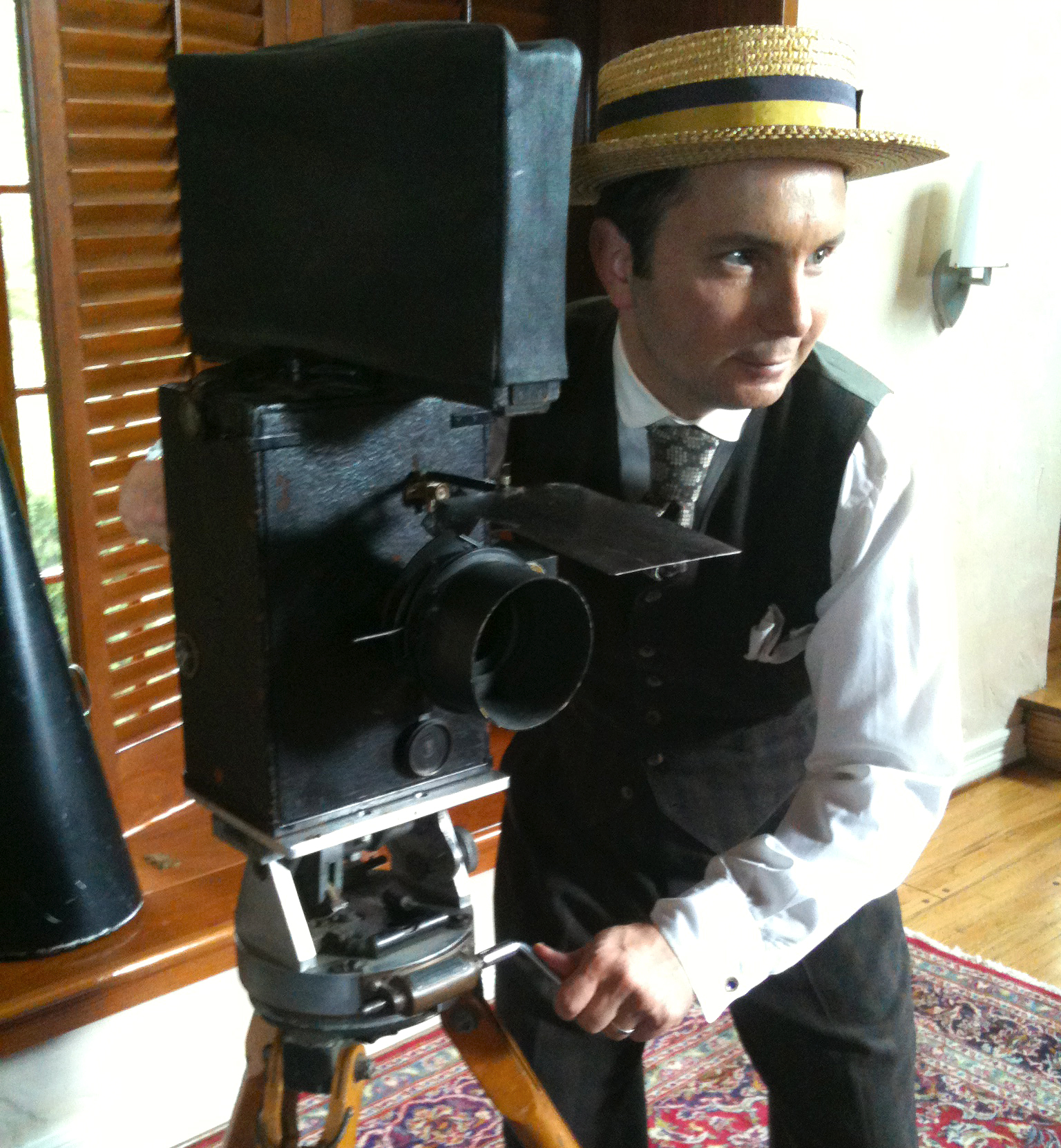Michael G Welch as Billy Bitzer the cinematographer on the BBC documentary. 