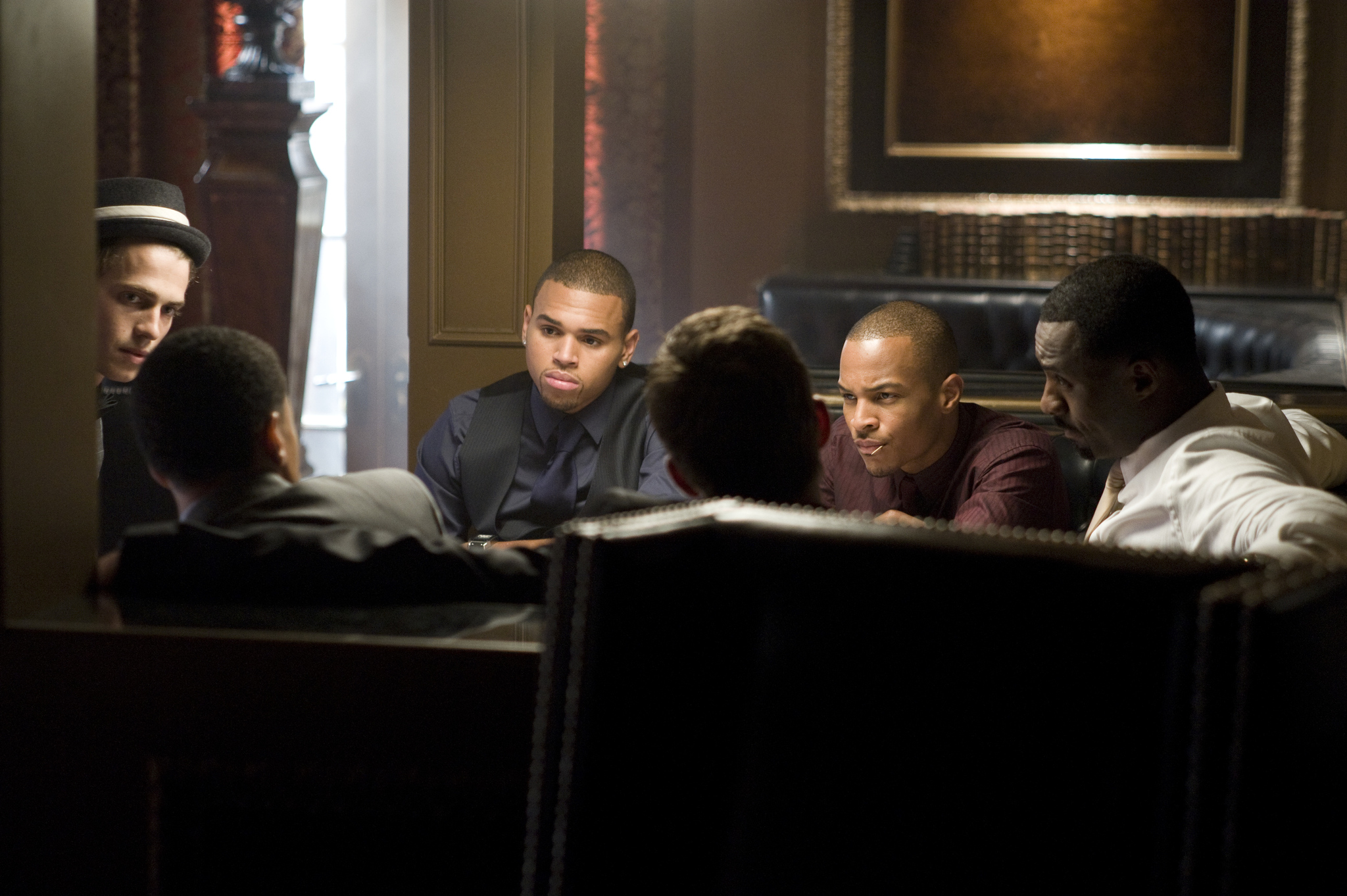 Still of Hayden Christensen, Idris Elba, T.I. and Chris Brown in Takers (2010)