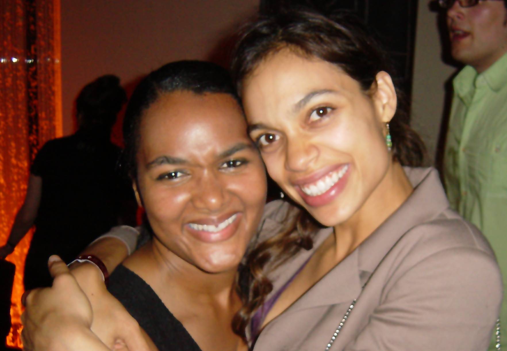 Yoli Mapp with Rosario Dawson at RENT wrap party.