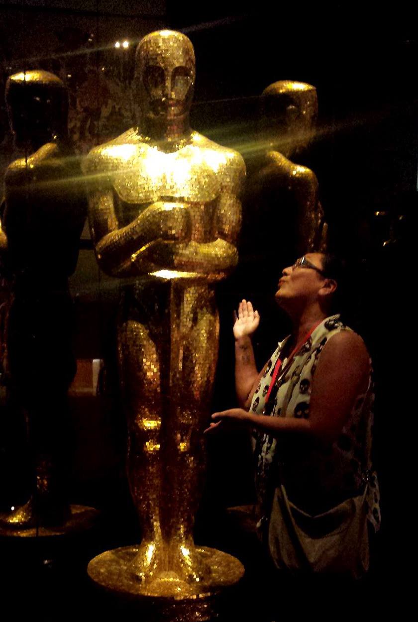With the Oscar statue