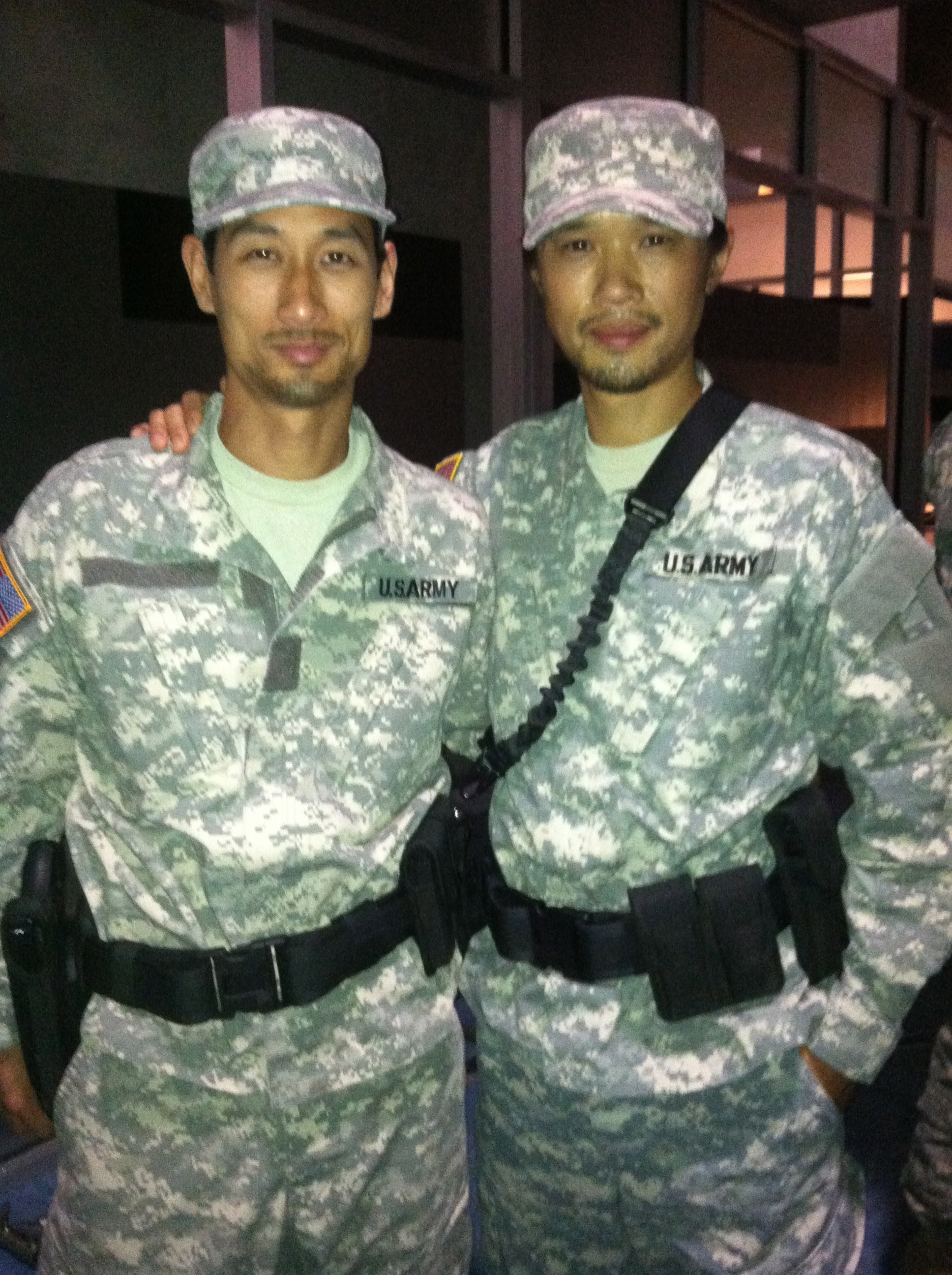 With stunt extraordinaire Ilram Choi on the set of Intelligence.