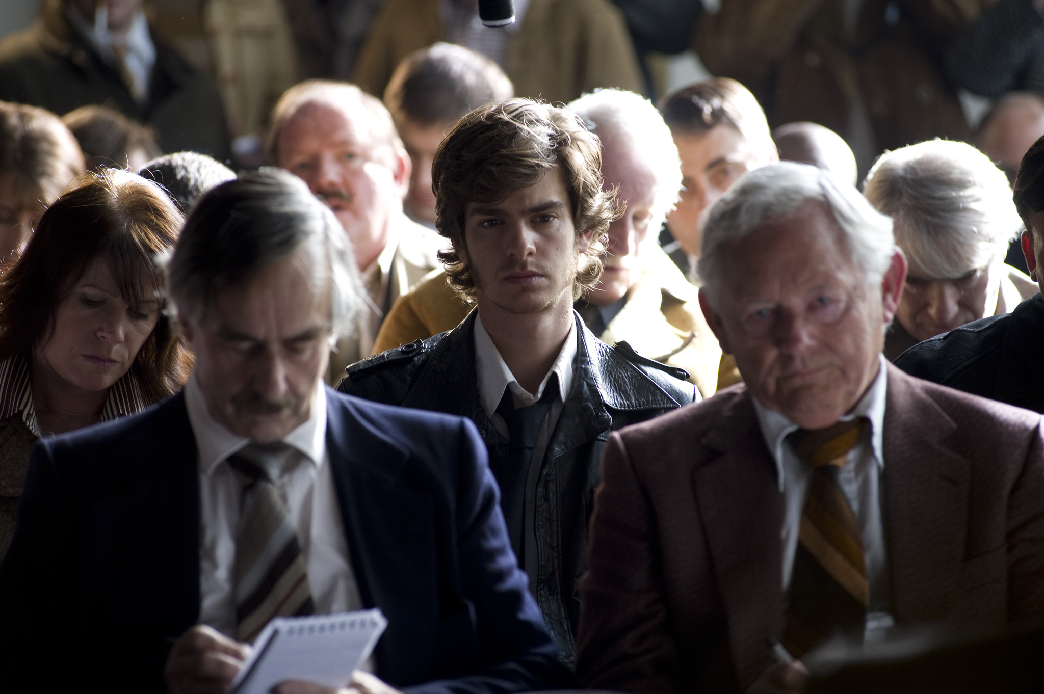 Still of John Henshaw, David Morrissey and Andrew Garfield in Red Riding: In the Year of Our Lord 1983 (2009)