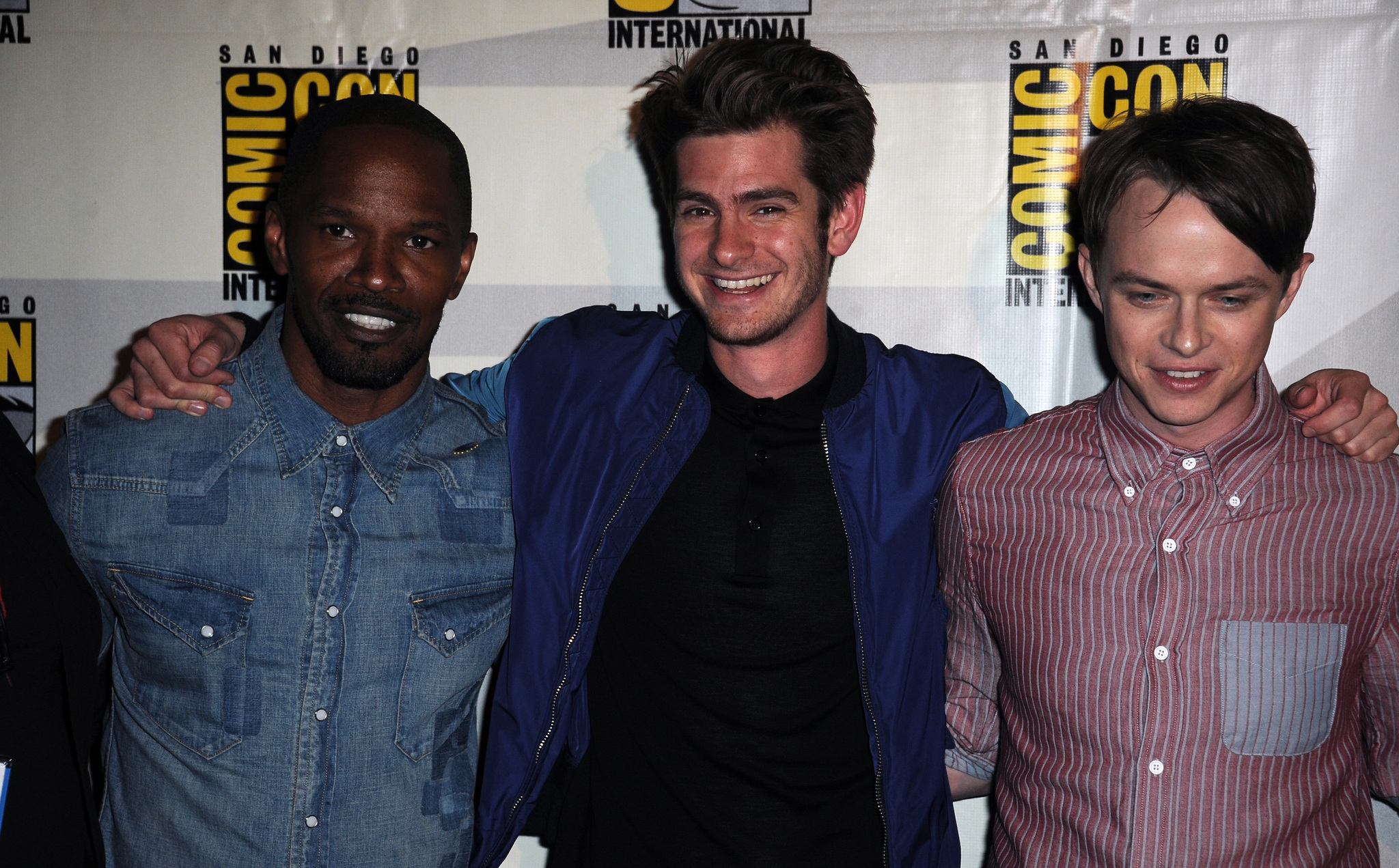 Jamie Foxx, Andrew Garfield and Dane DeHaan at event of Metallica Through the Never (2013)