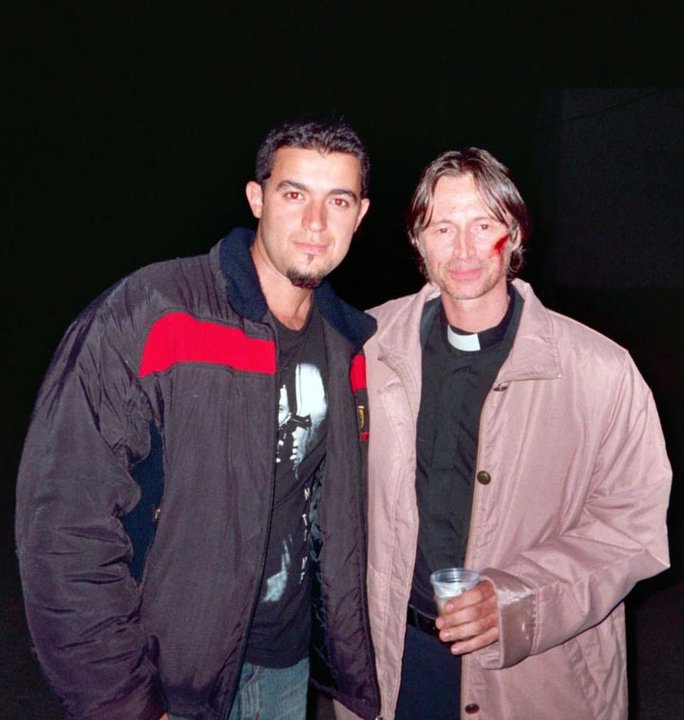 Shero Rauf as an Assistant Director with Robert Carlyle on the set of the movie The Tournament