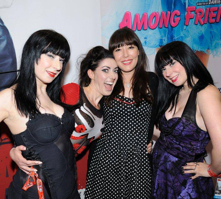 Jen Soska, Tristan Risk, Alyssa Lobit and Sylvia Soska at Anchor's Bay's Fan Expo Booth, 2013.