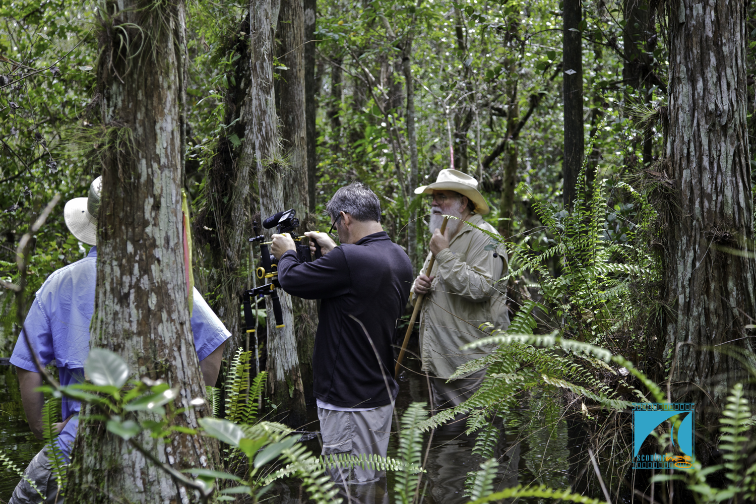 John Scoular shooting doc with Clyde Butcher in the Everglades