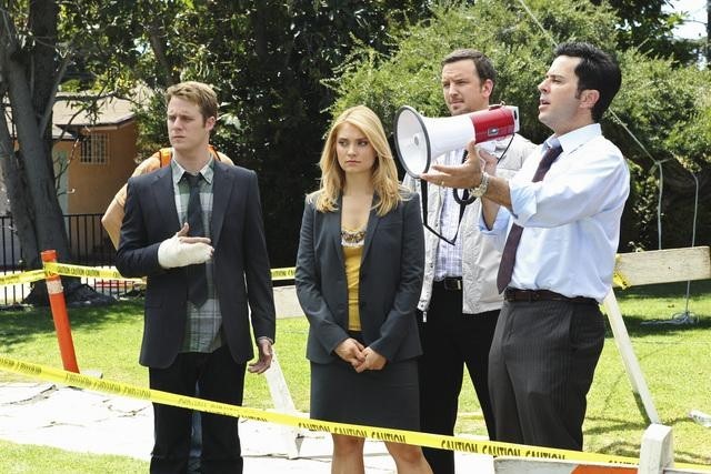 Still of Jonathan Silverman, Spencer Grammer, Josh Randall and Jake McDorman in Greek (2007)