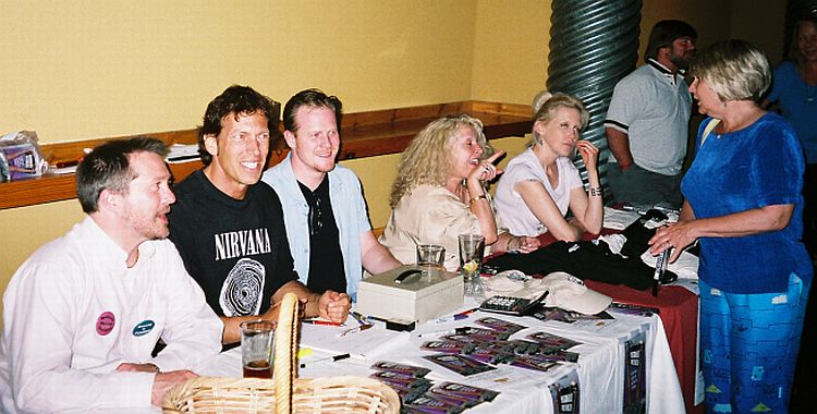 Seated l to r, Nate Sears, me, Tod Huntington, Billie Harsch and Monique Lanier at Salt Lake City premiere of 