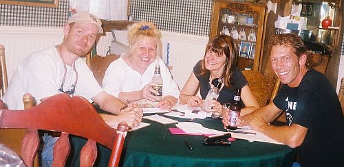 With, l to r, DP Eric Ristau, producer Billie Harsch and producer-director Stacy Dymalski during production meeting on set of 