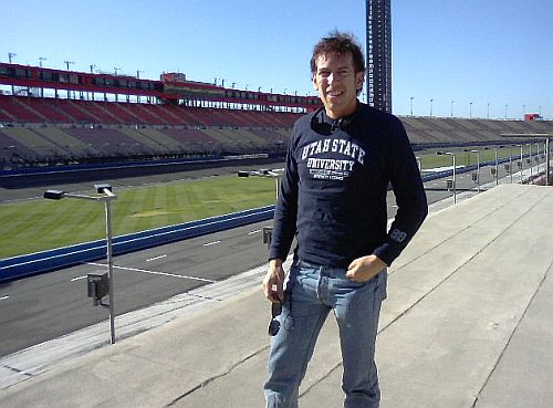 Atop the infield suites at Auto Club Speedway in Fontana, Ca., where we shot Level 5 Motorsports' preparations for the 2010 Rolex 24 at Daytona. It was cool having the whole place to ourselves!
