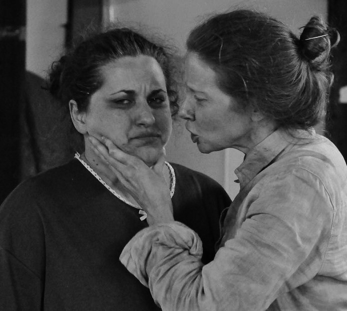 Irish alcoholic matriarch in theatre production 'Sins of the Mother'. Seen with Marie (played by actress Caroline Fournier, photo left). FringeFest, 2012.