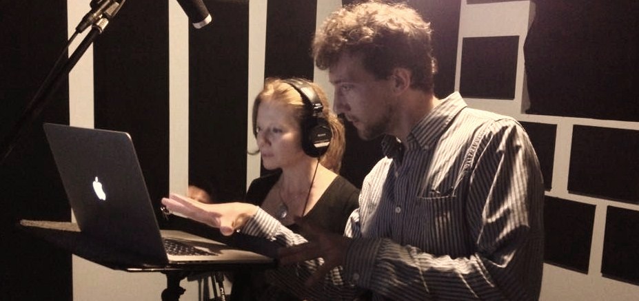 Recording session with actress Leigh Ann Taylor & director Colin Riendeau for The Fish; short film screening @CannesFilmFest2015.