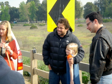 Harley and director Brett Ratner on the set of Cop House.