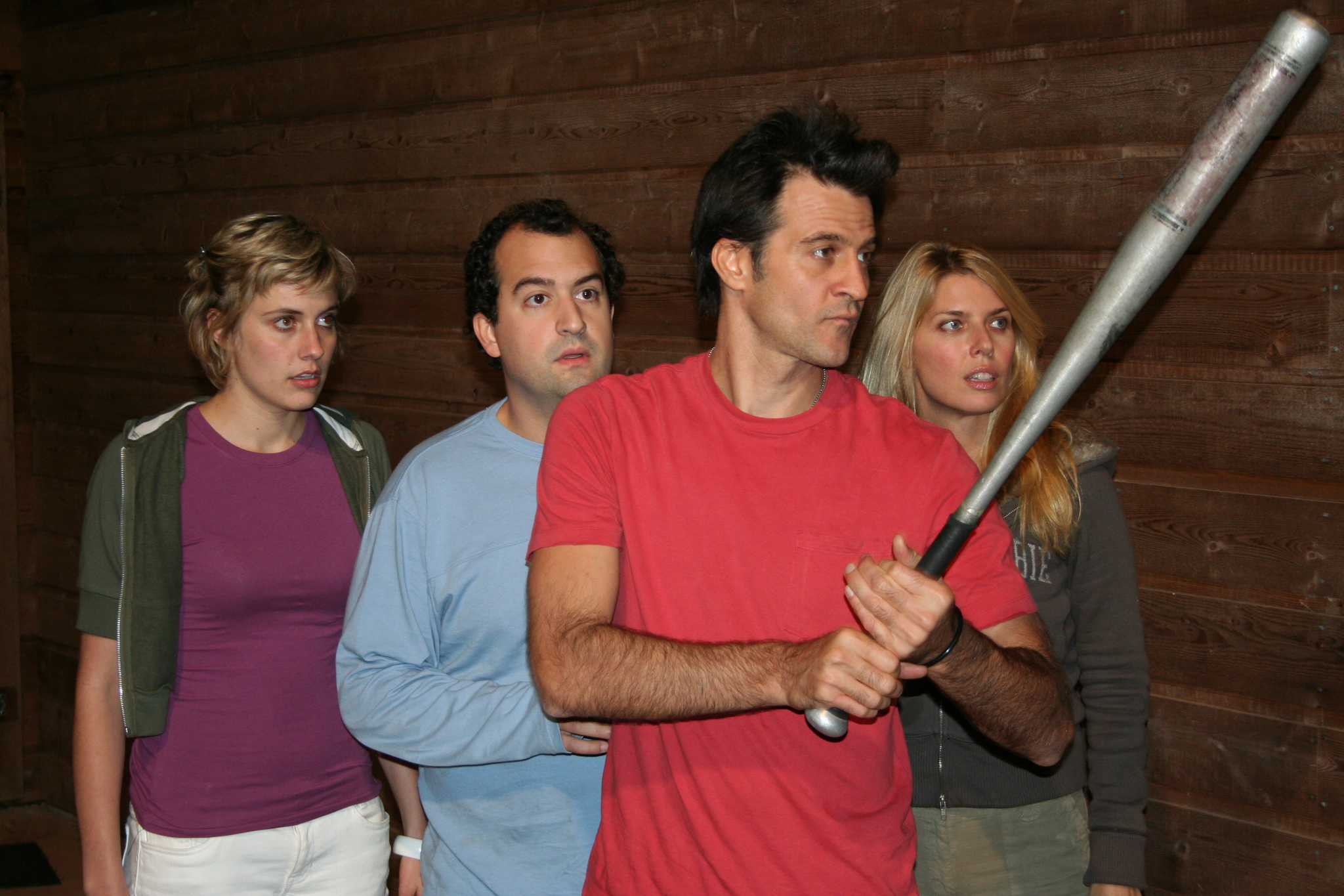 Still of Elise Muller, Ross Partridge, Steve Zissis and Greta Gerwig in Baghead (2008)