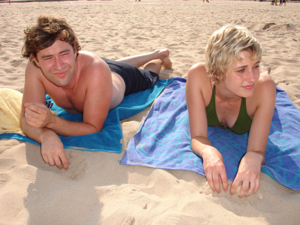 Still of Mark Duplass, Joe Swanberg and Greta Gerwig in Hannah Takes the Stairs (2007)