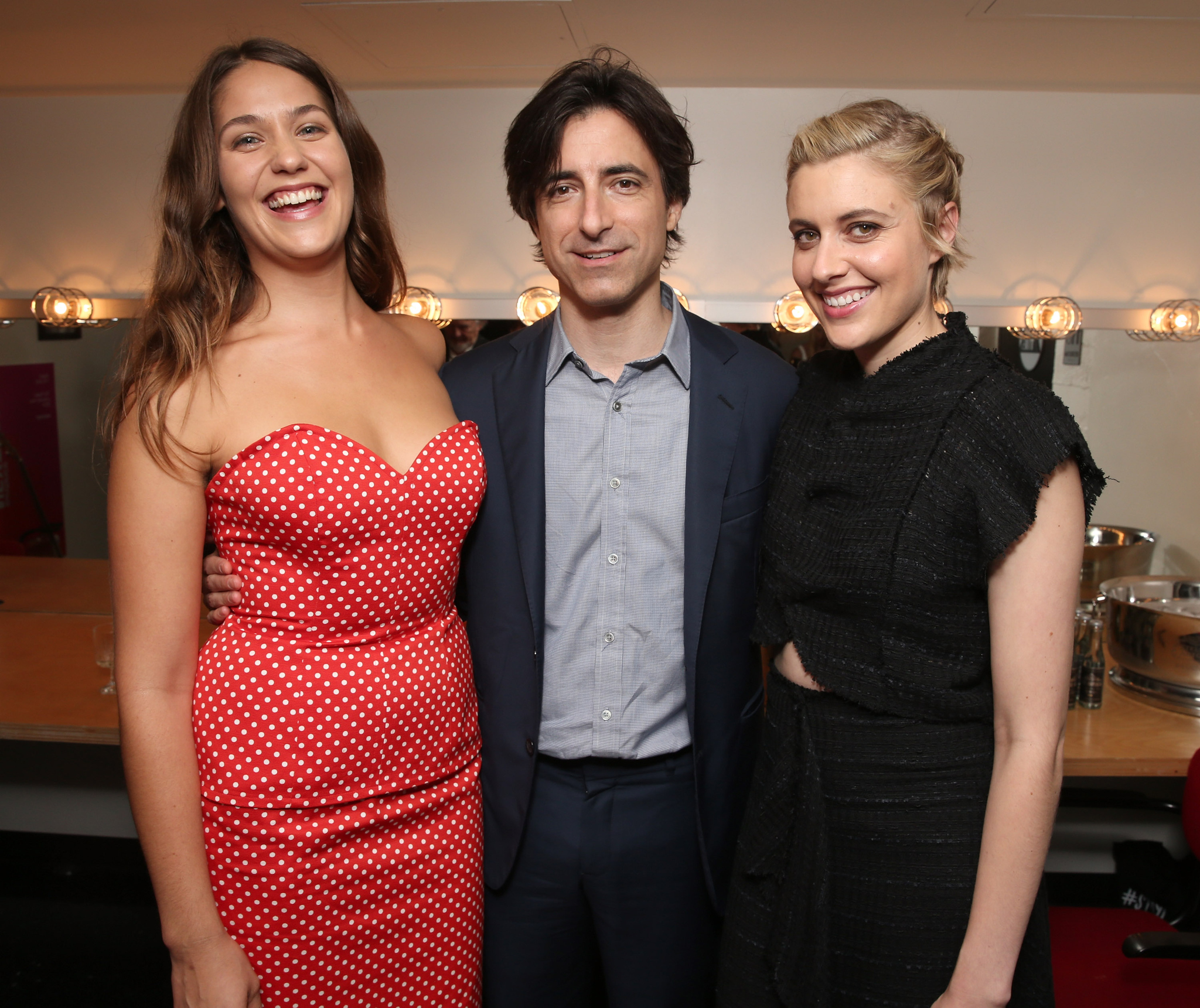 Noah Baumbach, Greta Gerwig and Lola Kirke at event of Mistress America (2015)