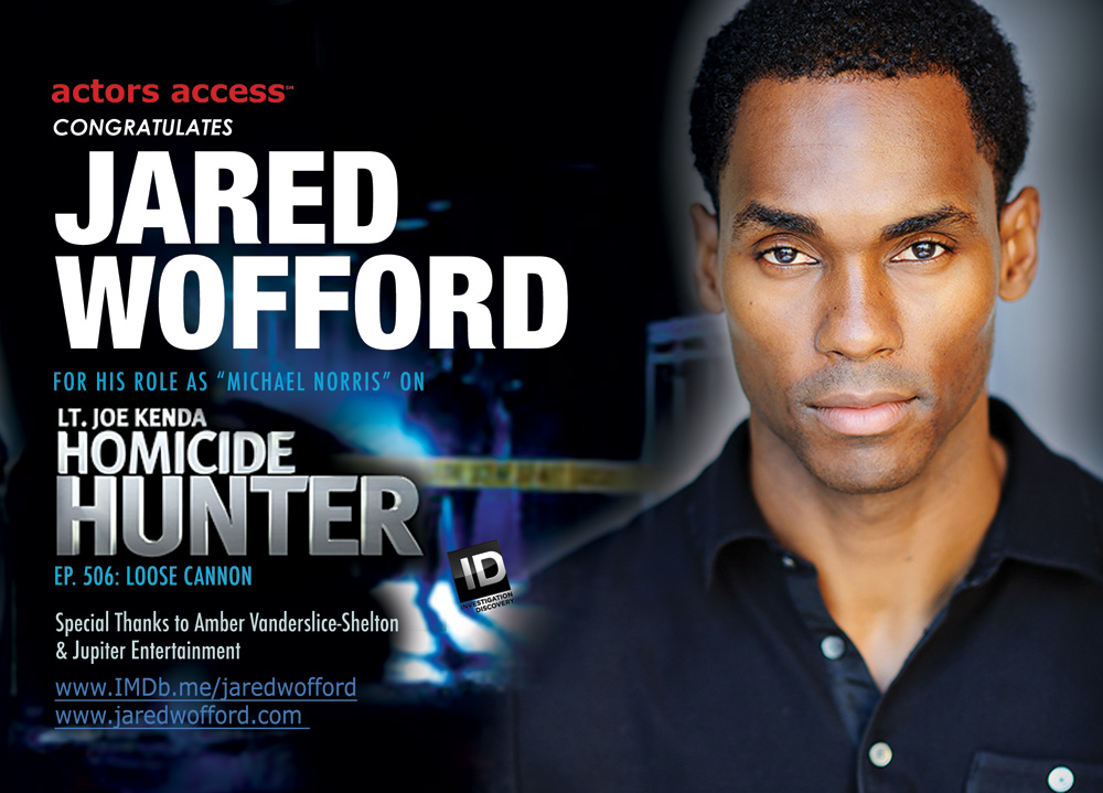 Promotional card for appearance as 'Michael Norris' on Ep. 506 of Homicide Hunter: Lt. Joe Kenda.