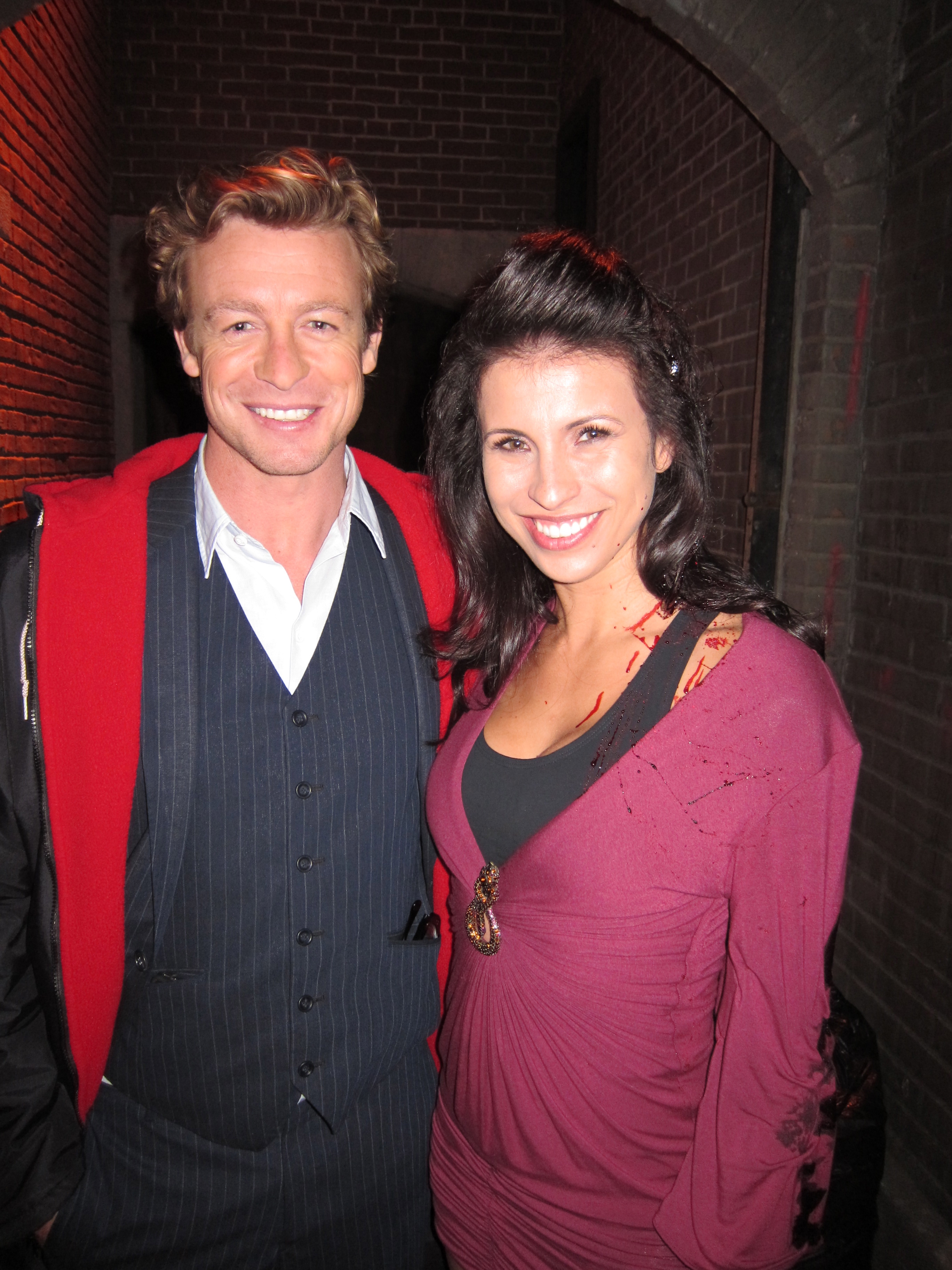 with Simon Baker on the set of The Mentalist